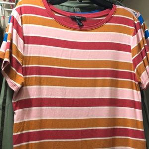 A striped shirt sleeve top